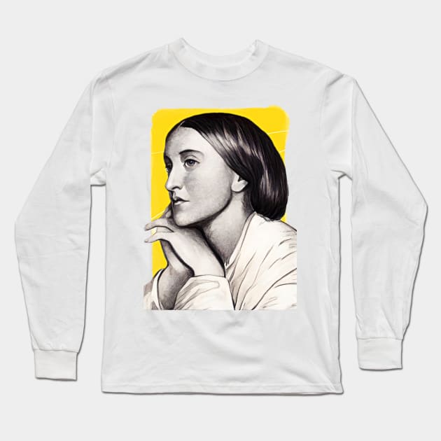 English Poet Christina Rossetti illustration Long Sleeve T-Shirt by Litstoy 